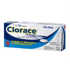 CLORACE 500MG 4MG X 10 TABLETAS