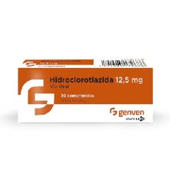 HIDROCLOROTIAZIDA GENVEN 12,5MG X 30 COMPRIMIDOS